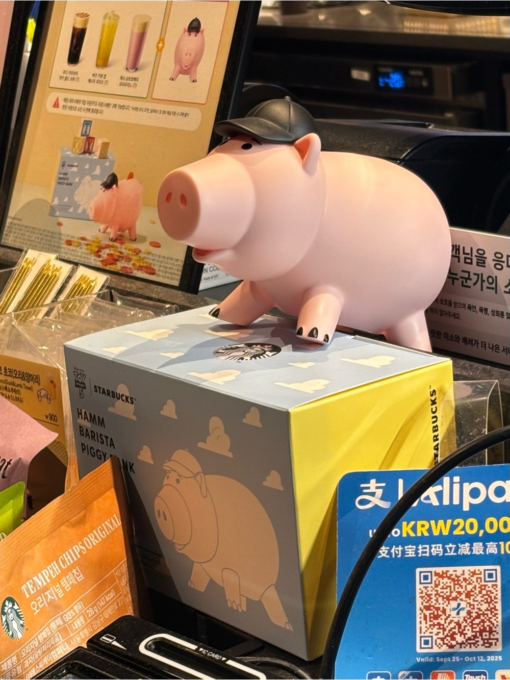 Starbucks Pink Piggy Bank with Black Cap